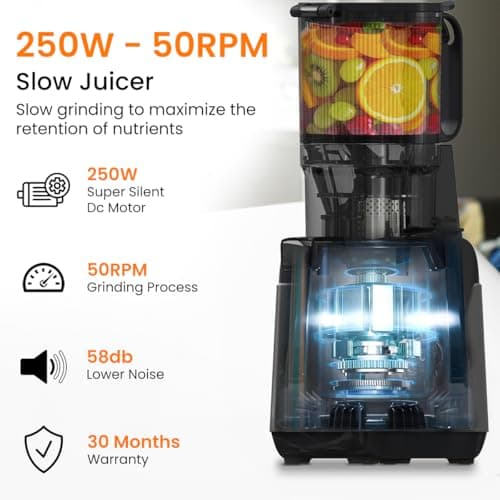 INALSA Cold Press Slow Juicer for home|250W Powerful Motor|High Nutrient Retention|Intelligent Auto Reverse|7-Stage Auger Technology|Ideal for Fruit, veggies Juices,Nut&Coconut Milk,Nutri N Vit Pro 4