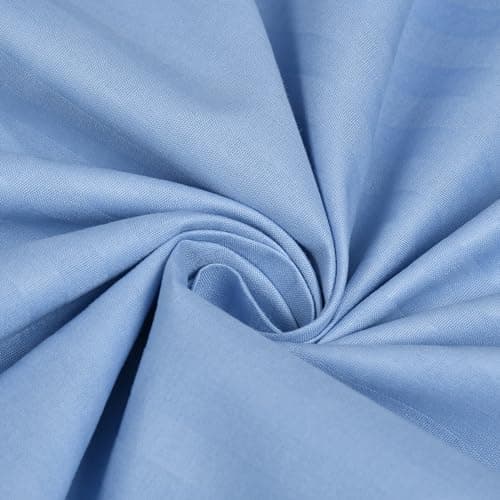 Homefab India 160 TC Stripe Glace Cotton Double BedSheet with 2 Pillow Covers - (90x90 inches) - Sky Blue 4