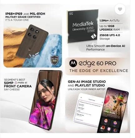 Motorola Edge 60 Pro (Pantone Walnut, 256 GB) (8 GB RAM) 5