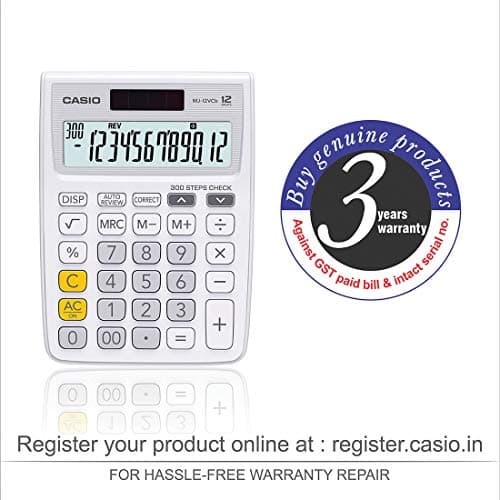 Casio MJ-12VCb-WE 300 Steps Check & Correct Colourful Desktop Calculator (White) 5