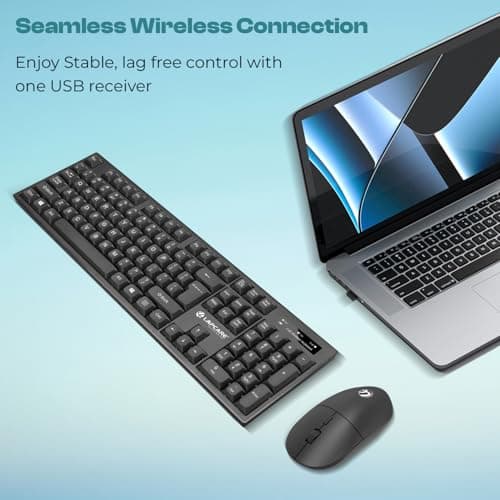 Lapcare WL-102 2.4GHz Wireless Keyboard and Mouse Combo | USB Nano Receiver | Rupee Key | Silent Typing | Power Saving Mode | Battery Included | Windows 7/8/10/11 Compatible 5