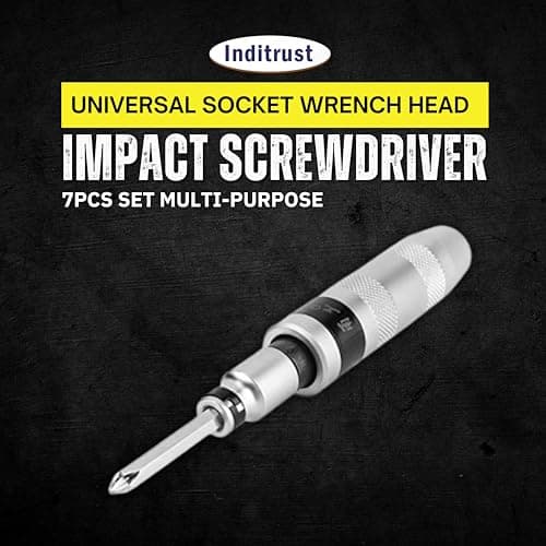 Inditrust 7 Pcs Impact Screwdriver Set | Heavy Duty Manual Impact Driver Kit with Chisel Bits | Chrome Vanadium Steel Portable Screwdriver Set for Automotive, Repair & Industrial Use 2