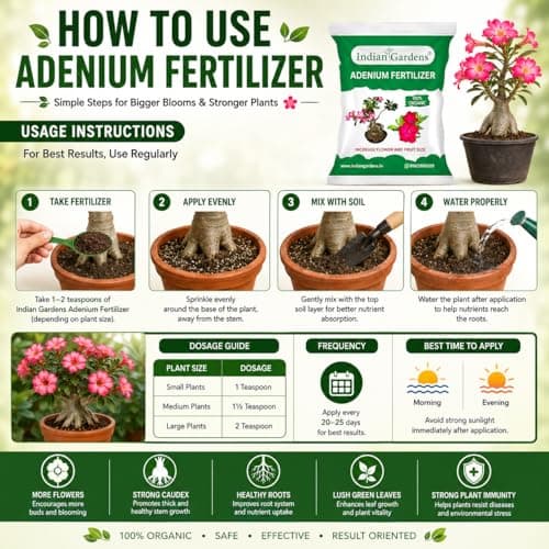 Indian Gardens - Adenium Organic Fertilizer (1 Kg) | Plant Food For Flowering Plants | Flower Booster 3