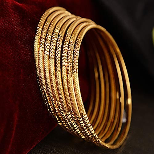Shining Diva Fashion Set Of 8 Latest Traditional Design One Gram Gold Plated Bangle for Women (Golden) (11712b_2.6) 4