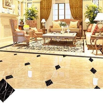 Ghar Kraft 20-Piece Vinyl Floor Sticker Tiles – Waterproof, Self-Adhesive, 5 cm – Durable Home Décor for Bedroom, Living Room, Kitchen, Hall, Puja Room – Easy to Apply & Remove, Black 4