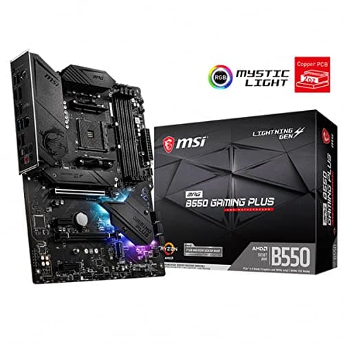 MSI MPG B550 Gaming Plus AMD AM4 DDR4 m.2 USB 3.2 Gen 2 HDMI ATX Motherboard AMD Ryzen 5000 Series Desktop Processors 2