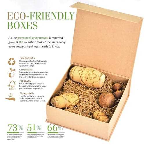 RBS® - Kraft Gift Box for Packing (21 x 21 x 8cm) Magnetic Gift Box (1 Pack) Eco Friendly Gift Hamper Boxes for Gift Empty Reusable Keepsake Box for Gifting & Gift Packaging for Wedding, Brown 4