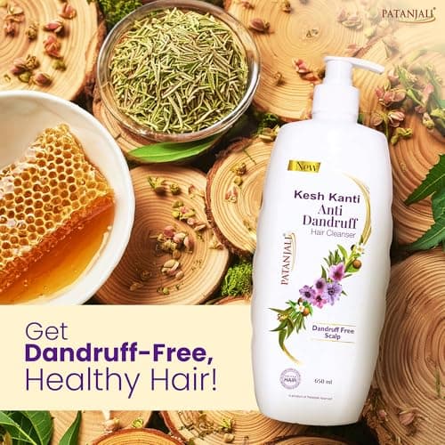 Patanjali Kesh Kanti Anti-Dandruff Hair Cleanser 650 Ml, Natural Shampoo For Dandruff & Hairfall, Scalp Cleansers for Men and Women, All Hair Types 5