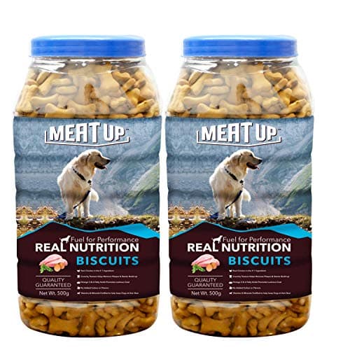 Meat Up Dog Treats Biscuits, Mutton Flavour (500g + 500g) Total 1Kg Pack