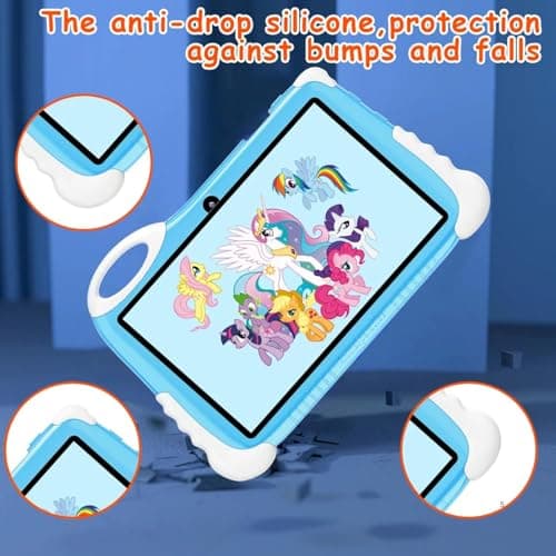 Drumstone 10 𝒀𝒆𝒂𝒓𝒔 𝑾𝒂𝒓𝒓𝒂𝒏𝒕𝒚 Kids LearningTablet with 7" HD Display, Educational Android Tablet for Children,Pre-Installed Learning Apps, Parental Controls,WiFi, Durable Unicorn Shockproof 4