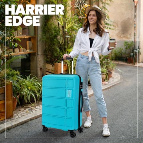 Kamiliant by American Tourister 3 Pc Harrier Edge 8W Set 56 Cm, 68 Cm & 78 Cm - Small, Medium & Large Polypropylene(PP) Hardside 8 Wheels Spinner Luggage Set/Trolley Bag Set (Light Blue) 3