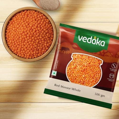 Amazon Brand - Vedaka Unpolished Red Masoor Dal | Whole | 500 G | Premium Masoor Dal 5