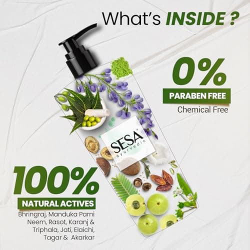 Sesa Ayurvedic Medicinal Shampoo Hairfall Control Anti Dandruff Shampoo Infused with 15 Ayurvedic Herbs Smooth & Shiny Hair For Men & Women (500 ml) 3