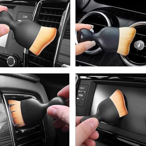 T TOPLINE Car Interior Cleaning Brush Set, Soft Microfiber Duster with Ergonomic Handle, Car Cleaning Brush with Handle Wet & Dry Car Washing Brush Ideal Car Accessories (Brush Combo) 3