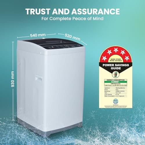 Haier 6 kg 5 Star Oceanus Wave Drum Washing Machine Fully Automatic Top Load (HWM60-AE, Moonlight Silver) 6