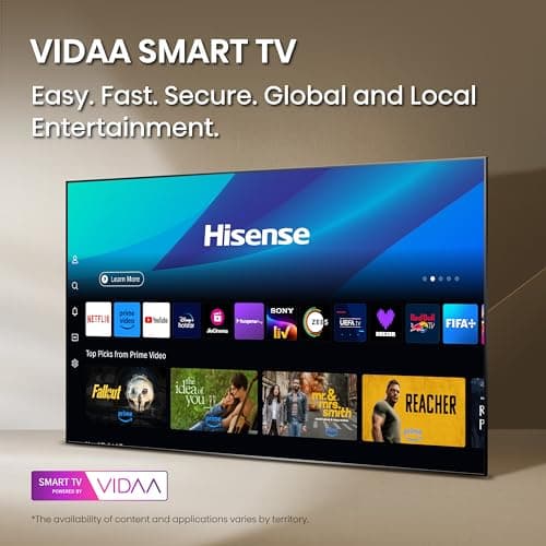 Hisense 108 cm (43 Inches) 4K Ultra HD Smart QLED TV | Dolby Vision Atmos, HDR10+, Dolby Audio | AI 4K Upscaler | ALLM | MEMC | HDR 10+Decoding | Voice Control | VIDAA OS | 43E7Q (Black) 5