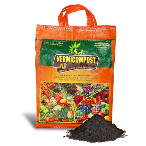 SJ Organics Vermicompost For Plants - 2 Kg | Odorless Fertilizer Powder | Ready to Use Organic Manure | Fertilizers for Plant Home Garden | Enriched Plant Food Fertilisers | Compost for Indoor plants