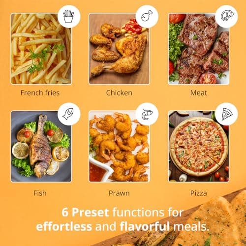 iBELL 3.2L Air Fryer For Home |800W, Feather Touch Control, 6 Preset Cooking Modes, Adjustable Temperature, One Basket with Steam Rack, Oil-Free Healthy Cooking (Black) 4