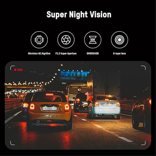 HIKVISION C8Pro 4K Dual Channel Dash Camera for car | ADAS Alerts | 2.45" IPS Display | G-Sensor | Night Vision | Built in Wi-Fi | Voice Control | Supports Up to 256GB. 5