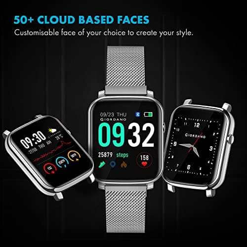 Giordano Grey Unisex Smart Watch. You get Access to a 1.3" Display, Heart Rate | Oxygen Saturation and Sleep Monitoring, Multiple Modes | IP68 Water Resistance with Two Straps 6