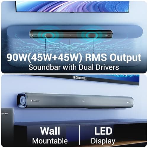 ZEBRONICS Juke BAR 6500, Dolby Soundbar, 200 Watts, Virtual Surround Sound, Dolby Audio, Dual Driver Soundbar, 5.25" Subwoofer, Bluetooth | HDMI (ARC) | Optical | USB | AUX 5