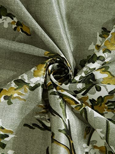 Fashion String 2 Pieces Floral Blossoms Eyelet Polyester Window Curtains - 5 Feet, Green 4