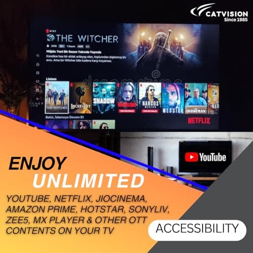 Catvision high-Performance Box | Latest Android v10 | 2GB Ram |16GB ROM | Dual Band Wi-Fi | Infrared Remote | BIS Approved 4