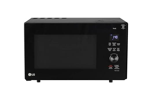 LG 28 L, Convertible Microwave Oven with Air Fry, Charcoal Lighting Heater, Wi-Fi Enabled (MJEN286UFWF, Black, Motorised Rotisserie, 60 Air Fry Recipe, 40 Scan to Cook Recipes & 331 Auto Cook Menu)
