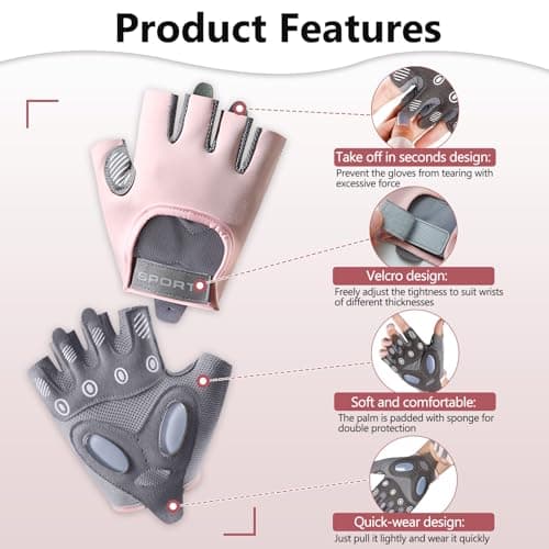 TecoKart® Gym Gloves Half Hand Gloves for Women Weight Lifting Gloves for Gym Workout Bike Gloves Gym Accessories for Women Liquid Silicone Anti-Slip and Wear-Resistant Hand Gloves for Women & Men 2