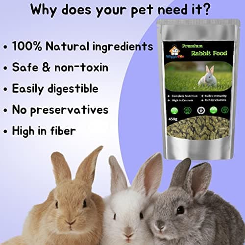 WiggleBoo Rabbit Pellet Food Rich in Vitamins D, Minerals,Calcium & Healthy Food for All Kinds of Rabbit Every Bite Have Nutrition (450gm) 3