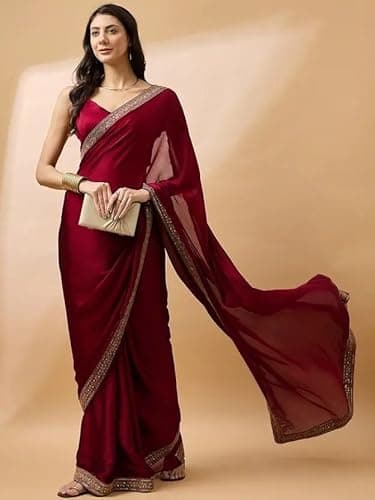 Vragi Womens Woven Printed Art Silk Saree with Unstitched Blouse Material (RADHA MAROON_G_#HC)
