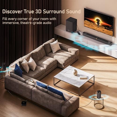 Portronics 600W Sound Slick X1 5.1.2 CH Dolby Atmos Soundbar Home Theatre with Wireless Satellite Speaker, Wired Subwoofer, Wide Comptability, HDMI ARC, Bluetooth & Optical Connectivity (Black) 5