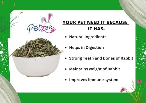 Petzee Alfalfa Hay, Food for Rabbits, Guinea Pig, Hamsters and Other Small Animals (400 GMS)- Pack of 4 3