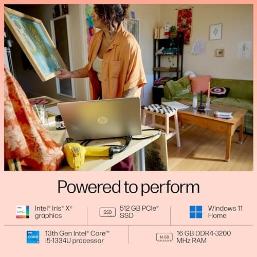 HP 15, 13th Gen Intel Core i5-1334U Laptop (16GB DDR4, 512GB SSD) Anti-Glare, 15.6"/39.6cm, FHD, Win 11, Office 24, Silver, 1.59kg, Iris Xe Graphics, FHD Camera, Backlit KB, FD0577TU 5