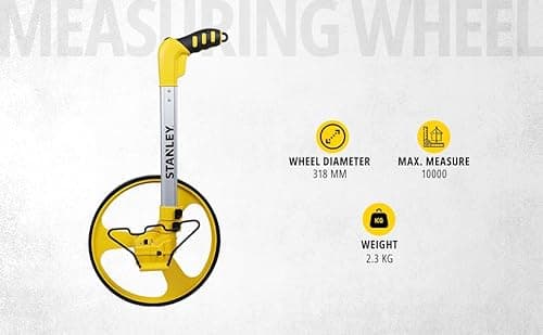 STANLEY 1-77-174 12" 1000 m Measuring Wheel for Professional & Industrial Measuring Operations with Hassle-Free Readings, YELLOW & BLACK 2