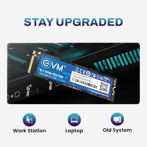 EVM 1TB M.2 NVMe SSD 2280 | PCIe Gen3x4 Internal SSD | 3500MB/s Read | 2800MB/s Write | 3D NAND Flash | Ultra Fast Storage | High Performance | for Laptop & Desktop | 5 Year Warranty(EVMNV/1TB) 4