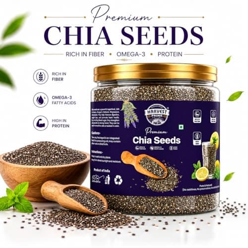 Harvest Prime Premium Chia Seeds – 200g | Rich in Omega-3, Protein & Fiber | Natural Superfood Seeds for Weight Management & Healthy Diet (200 Gram, Pack Of 1) 3