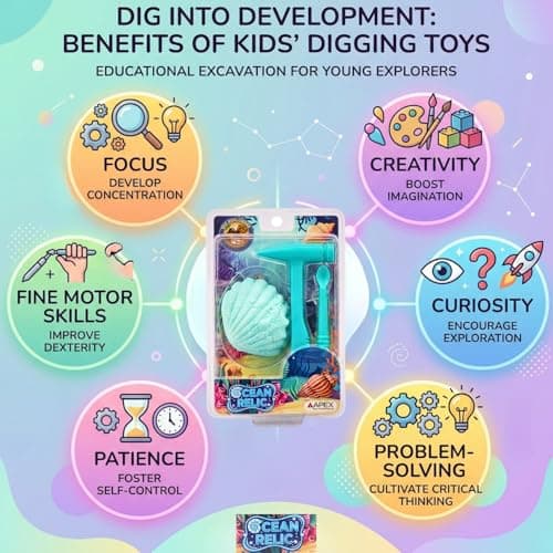 APEX Ocean Relic Excavation Toy for Kids 5+ with Digging Tools and Surprise STEM Educational Toy Discovery Science Activity Gift Boys and Girls (Blue) 3