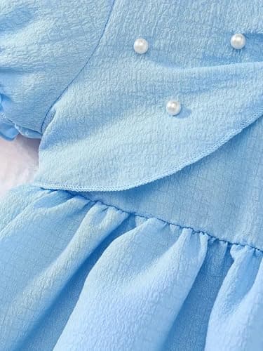 SKYCARRY Baby Girl Cotton Frock Dress for Girls Ages 1 to 13 Years. Stylish Round Neck Kids Clothing for Birthday Wedding. Breathable Knee Length Summer Garment. 4