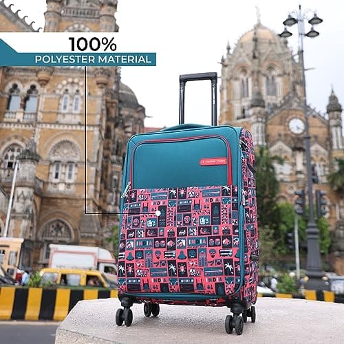 Nasher Miles India Expander Soft-Sided Polyester Check-in Luggage Teal 24 inch |65 Trolley Bag 2