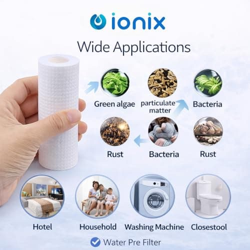 IONIX spare filter cartridge set for washing machine/Shower/Geyser filter, Remove sediment & hardness from water(3 cartridges and 15 softnening balls) 4