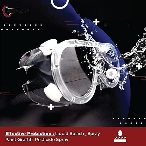 Robustt Safety Goggles for Chemical Protection with an Adjustable Strap and Minimum Lens Fogging (Pack of 2) 3