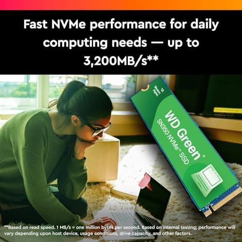 Western Digital WD Green SN350 NVMe 500GB, Upto 2400MB/s, 3 Y Warranty, PCIe Gen 3 NVMe M.2 (2280), Internal Solid State Drive (SSD) (WDS500G2G0C) 5