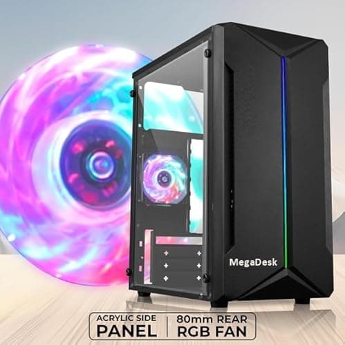 MegaDesk Computer Desktop PC (Core i5-3400 / 8GB RAM / 256GB SSD/HDMI/VGA/Ethernet/HD Graphics 3600 / USB 3.0 / Win 10/ Wi-Fi) Basic Software Installed (8-256GB) 3