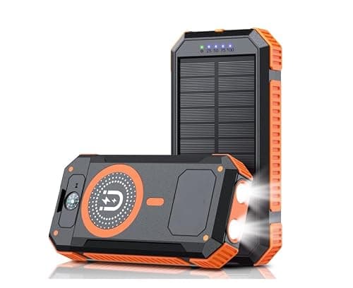 LRSA Solar Power Bank 40000mAh, 25W Wireless Quick Charge, 3 Ports, Solar Powered, for Smartphones