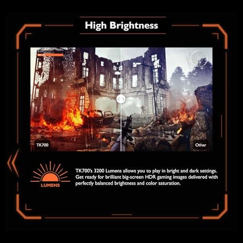 BenQ TK700 4K UHD HDR Home Cinema Projector 3200 ANSI lumens, Excellent Colors 96% REC 709, Upto 200inches Screen Size, Sports & Game Mode, eARC, 16ms Low Input Lag, 2D Keystone,3D,HDMI, Speaker 5W 6