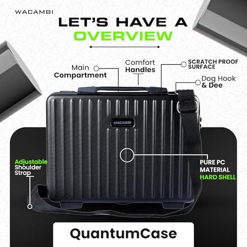 WACAMBI hard shell unbreakable polycarbonate briefcase for office 16 inch laptop bag for men & women office use |with padded compartment waterproof bag for files & documents storage 5