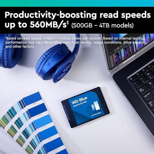 Western Digital WD Blue SA510 SATA 1TB, Up to 560MB/s, 2.5 Inch/7 mm, 5Y Warranty, Internal Solid State Drive (SSD) (WDS100T3B0A) 2