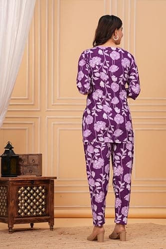Women Printed Cotton Co Ord Set for Women || Casual & Festive Indo-Western Outfit || Kurta Pant Set 2