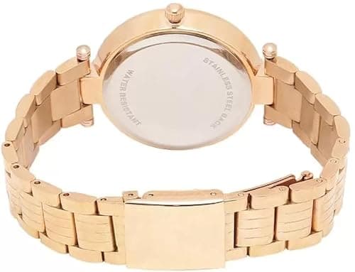 styledose Analogue Wrist Watches for Women's & Girls&Miss&Ladies Luxury Blue Dial with Roman Marker in Diamond Studded Round case with Rose Gold brecelet Strap Stylish Quartz Watches (Blue) 4